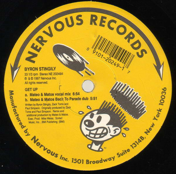 Byron Stingily - Get Up (The New York Underground Remixes By Mateo & Matos And Jason Jinx) | Nervous Records (NE 20249)
