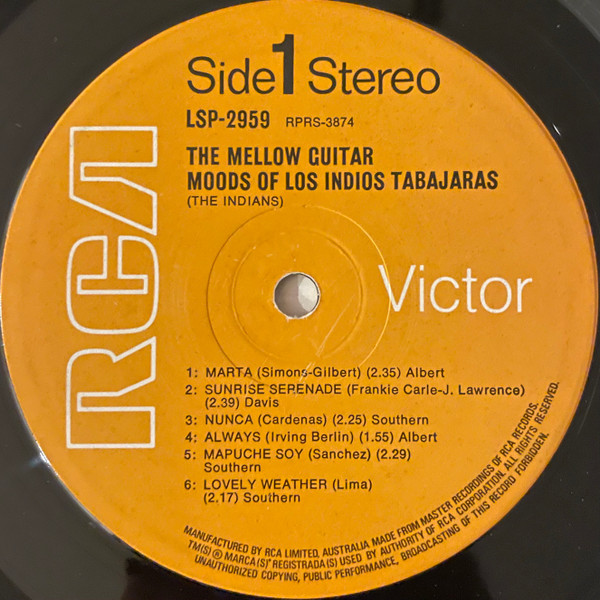 Los Indios Tabajaras - The Mellow Guitar Moods Of Los Indios Tabajaras | RCA Victor (LSP-2959) - 2 Los Indios Tabajaras - The Mellow Guitar Moods Of Los Indios Tabajaras | RCA Victor (LSP-2959) - 2