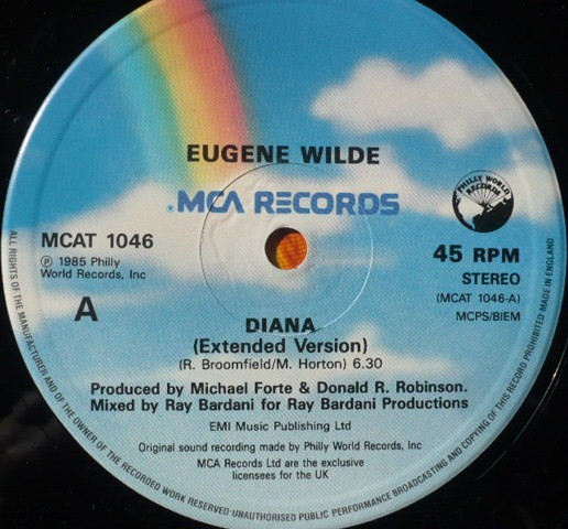 Eugene Wilde - Diana | MCA Records (MCAT 1046) - 3