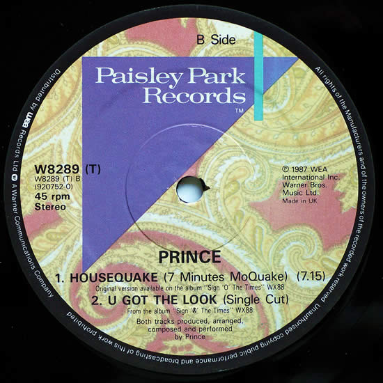 Prince - U Got The Look | Paisley Park (W8289T) - 4 Prince - U Got The Look | Paisley Park (W8289T) - 4