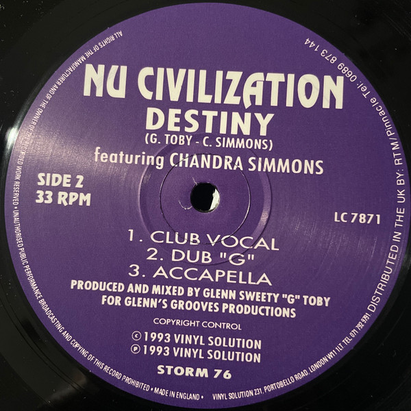 Nu Civilization - When Will We Be Free? / Destiny | Vinyl Solution (STORM 76) - 3