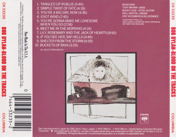Bob Dylan - Blood On The Tracks | Columbia (CK 33235) - 2 Bob Dylan - Blood On The Tracks | Columbia (CK 33235) - 2