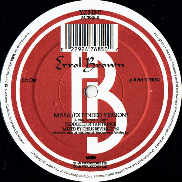 Errol Brown - Maya | WEA (YZ313T) - 3