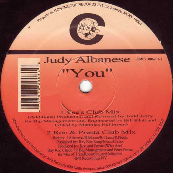 Judy Albanese - You | Contagious Records (CMC-1006) - main