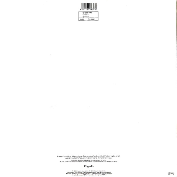 Midge Ure - Answers To Nothing | Chrysalis (209 303) - 2