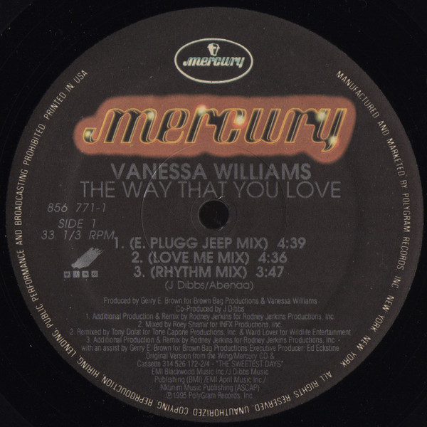 Vanessa Williams - The Way That You Love | Mercury (856 771-1) - 4 Vanessa Williams - The Way That You Love | Mercury (856 771-1) - 4