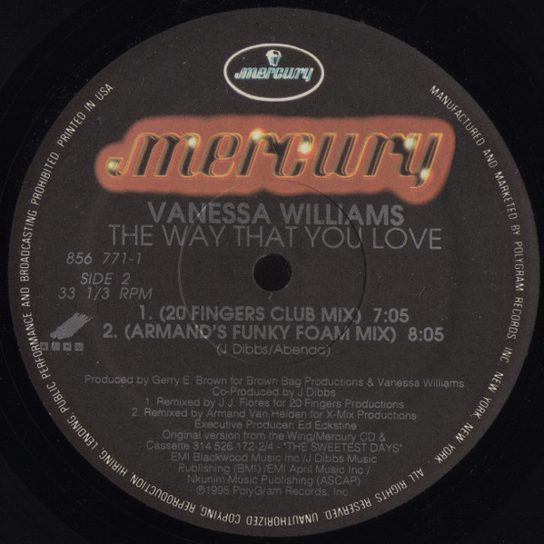 Vanessa Williams - The Way That You Love | Mercury (856 771-1) - 5 Vanessa Williams - The Way That You Love | Mercury (856 771-1) - 5
