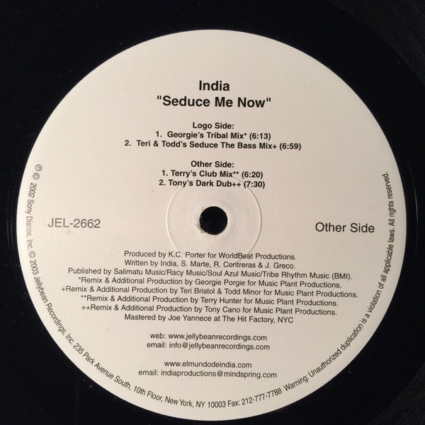 India - Seduce Me Now | Jellybean Recordings (JEL-2662) - main