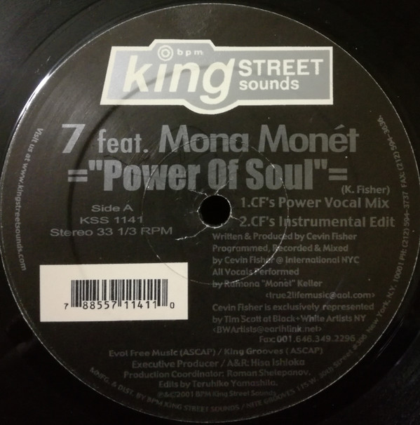 7 Featuring Mona Monet - Power Of Soul | BPM King Street Sounds (KSS 1141) - 2
