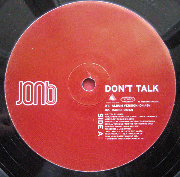 Jon B - Don't Talk | Epic (49 79561) - 2 Jon B - Don't Talk | Epic (49 79561) - 2