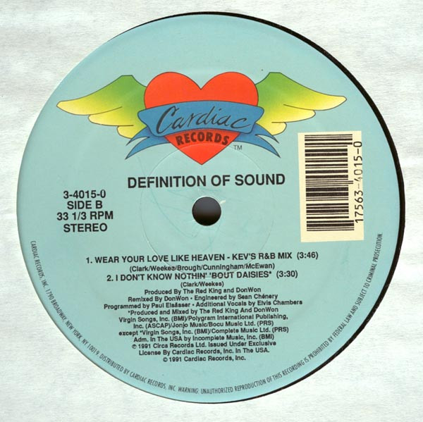 Definition Of Sound - Wear Your Love Like Heaven | Cardiac Records (3-4015-0) - 2 Definition Of Sound - Wear Your Love Like Heaven | Cardiac Records (3-4015-0) - 2