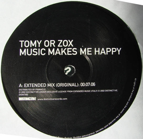 Tomy Or Zox - Music Makes Me Happy | Distinct'ive Records (DISNTX82) - 3 Tomy Or Zox - Music Makes Me Happy | Distinct'ive Records (DISNTX82) - 3