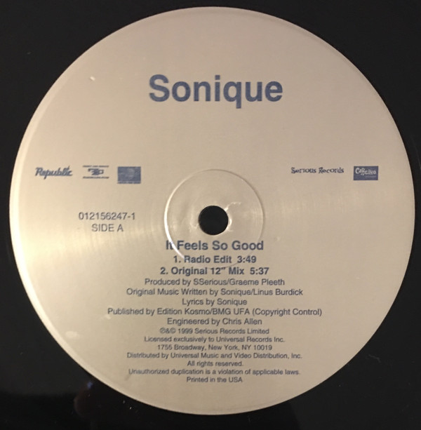 Sonique - It Feels So Good | Serious Records (012156247-1) - 2 Sonique - It Feels So Good | Serious Records (012156247-1) - 2