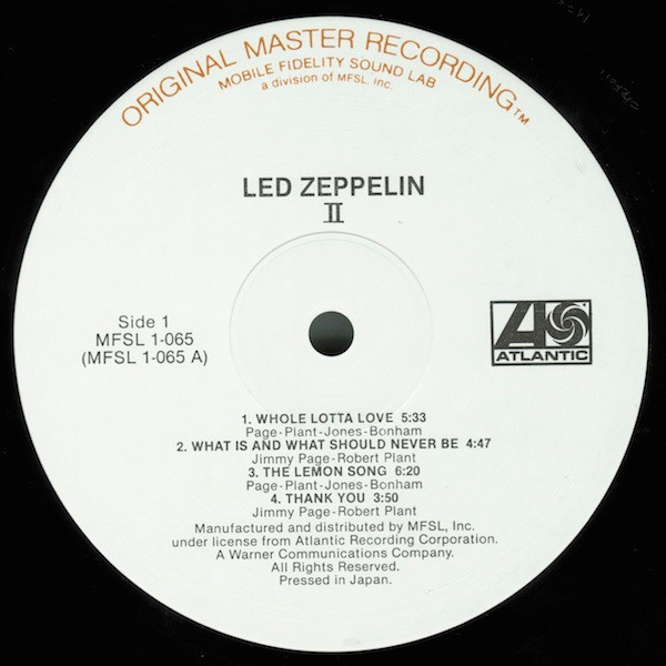Led Zeppelin - Led Zeppelin II | Mobile Fidelity Sound Lab (MFSL 1-065) - 4 Led Zeppelin - Led Zeppelin II | Mobile Fidelity Sound Lab (MFSL 1-065) - 4