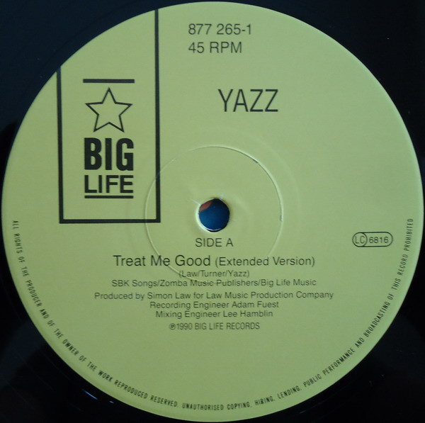 Yazz - Treat Me Good | Big Life (877 265-1) - 3