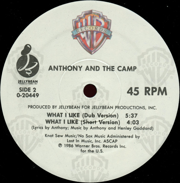 Anthony And The Camp - What I Like | Warner Bros. Records (0-20449) - 4