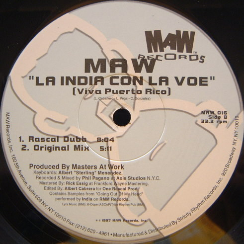 MAW - La India Con La Voe (Viva Puerto Rico) | MAW Records (MAW 016) - 3