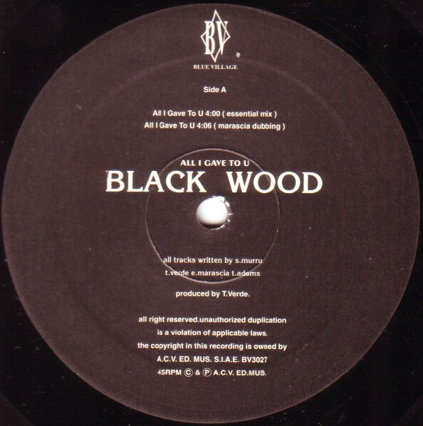 Blackwood - All I Gave To You | Blue Village (BV 3027) - 2