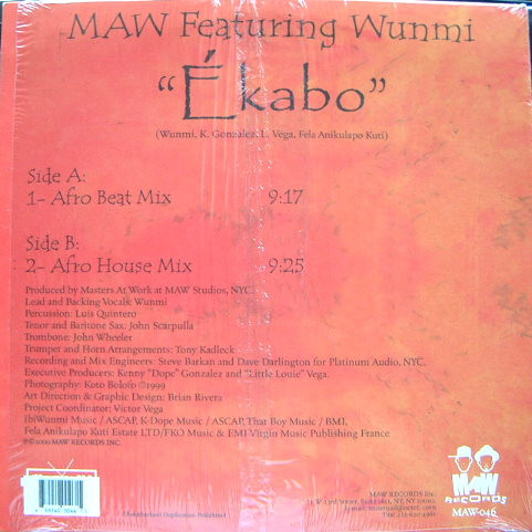 Masters At Work Featuring Wunmi - Ékabo | MAW Records (MAW-046) - 2