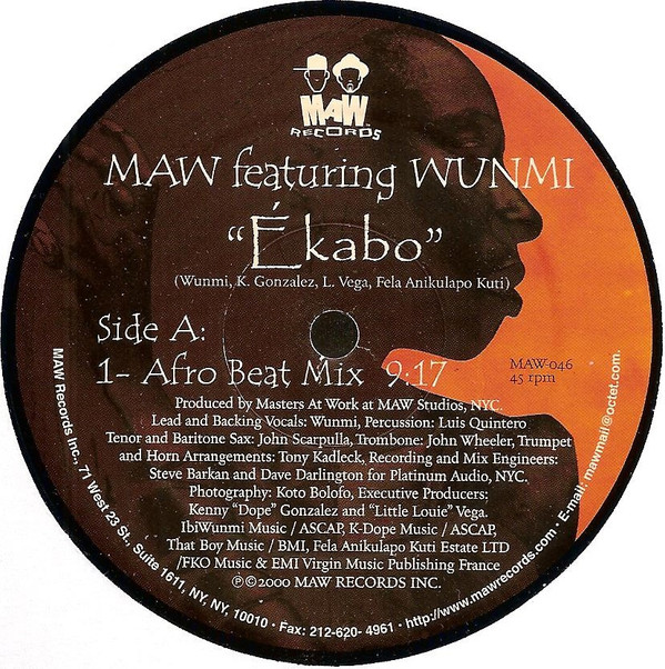 Masters At Work Featuring Wunmi - Ékabo | MAW Records (MAW-046) - 3