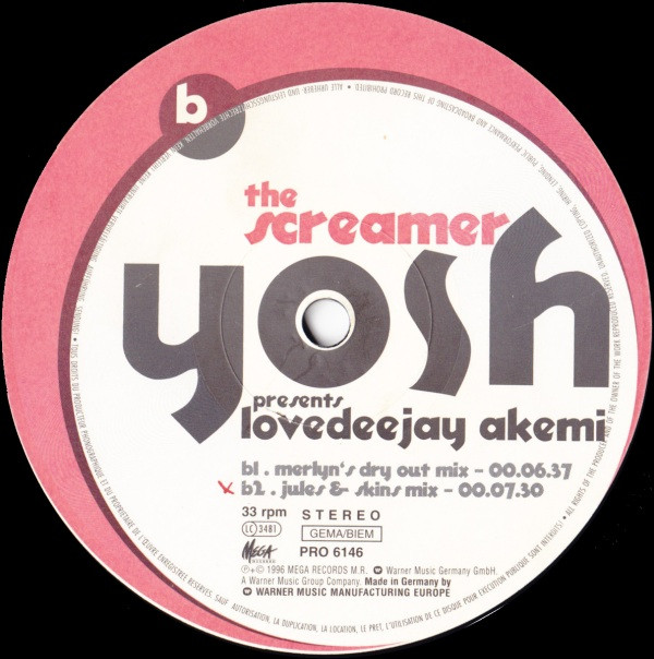 Yosh Presents Lovedeejay Akemi - The Screamer | Mega Records (PRO 6146) - 3 Yosh Presents Lovedeejay Akemi - The Screamer | Mega Records (PRO 6146) - 3