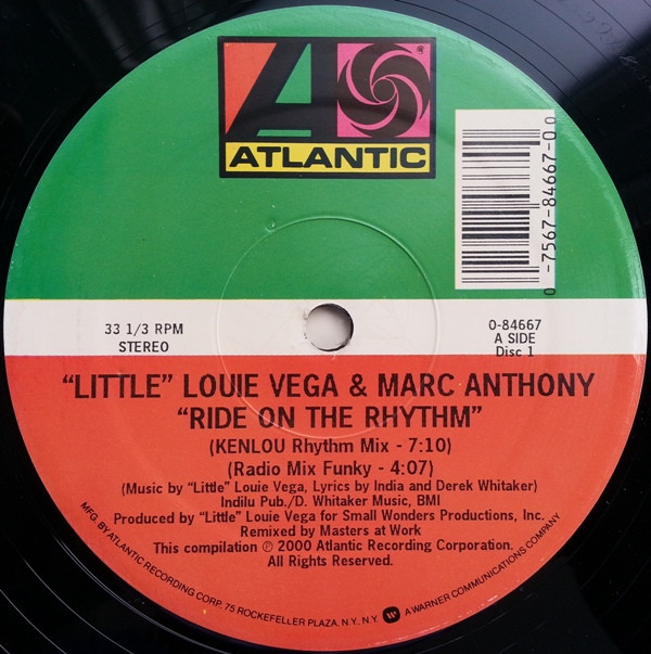 Louie Vega & Marc Anthony - Ride On The Rhythm / Keep It Comin' Now | Atlantic (0-84667) - 2