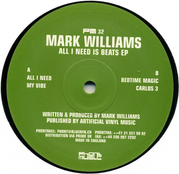 Mark Williams - All I Need Is Beats EP | Phont Music (PM32) - main