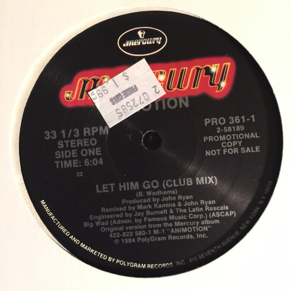 Animotion - Let Him Go | Mercury (PRO 361-1) - 2