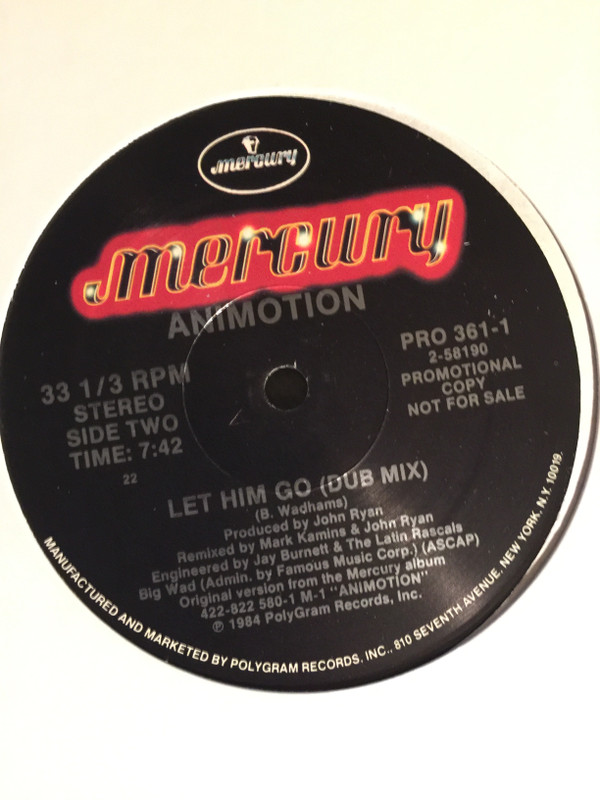 Animotion - Let Him Go | Mercury (PRO 361-1) - main