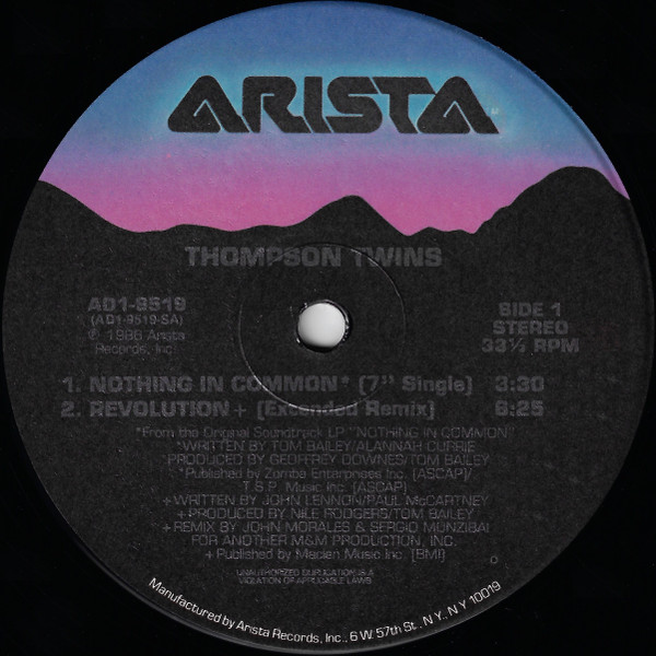 Thompson Twins - Nothing In Common | Arista (AD1-9519) - 3 Thompson Twins - Nothing In Common | Arista (AD1-9519) - 3