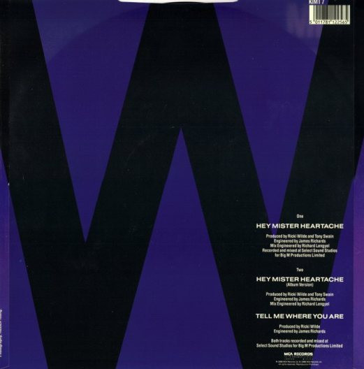 Kim Wilde - Hey Mister Heartache | MCA Records (KIMT 7) - 2