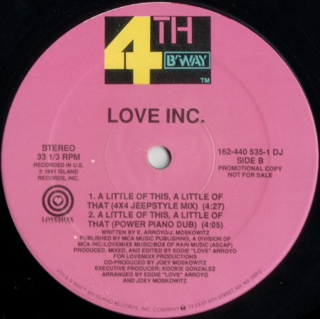 Love Inc. - A Little Of This, A Little Of That | 4th & Broadway (162 440 535-1 DJ) - 2 Love Inc. - A Little Of This, A Little Of That | 4th & Broadway (162 440 535-1 DJ) - 2