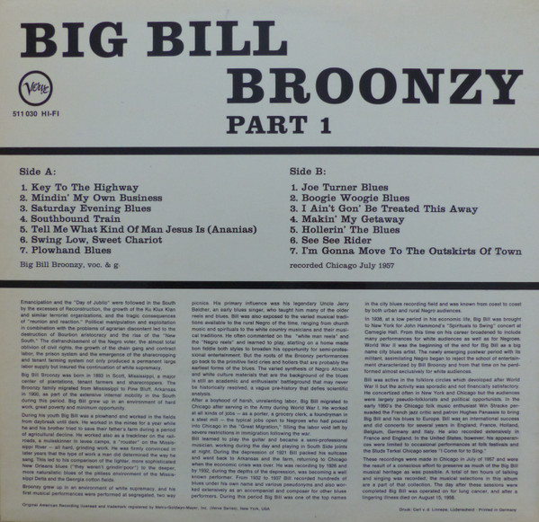 Big Bill Broonzy - Big Bill Broonzy Part 1 | Verve Records (511 030) - 2 Big Bill Broonzy - Big Bill Broonzy Part 1 | Verve Records (511 030) - 2