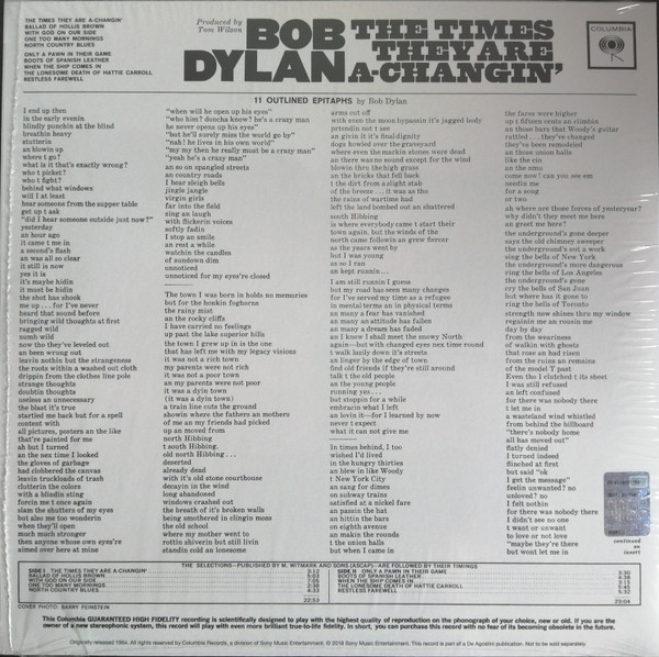 Bob Dylan - The Times They Are A-Changin' | Columbia (CL 2105) - 2
