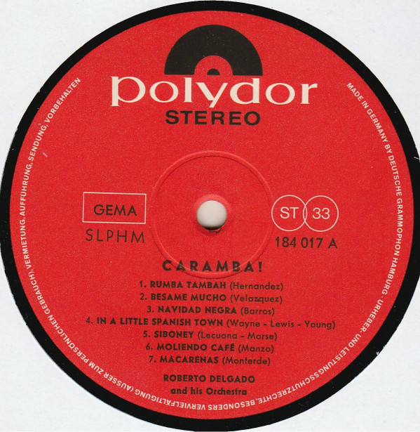 Roberto Delgado And His Orchestra - Caramba! Hot Rhythm From South America | Polydor (184 017) - 3
