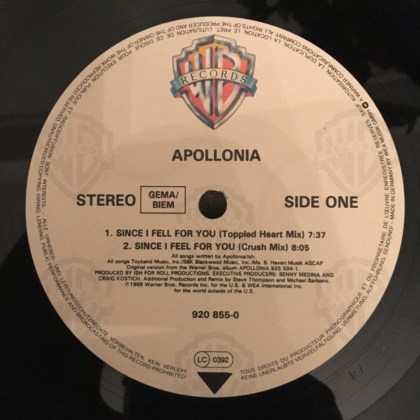 Apollonia - Since I Fell For You | Warner Bros. Records (920 855-0) - 4