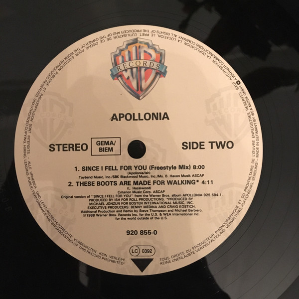 Apollonia - Since I Fell For You | Warner Bros. Records (920 855-0) - 3