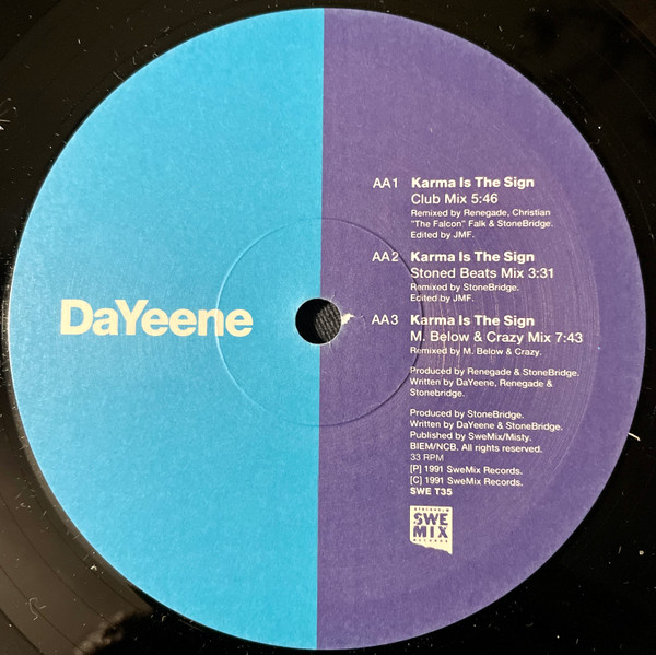 DaYeene - Dizzy Morning / Karma Is The Sign | SweMix Records (SWE T 35) - 3 DaYeene - Dizzy Morning / Karma Is The Sign | SweMix Records (SWE T 35) - 3