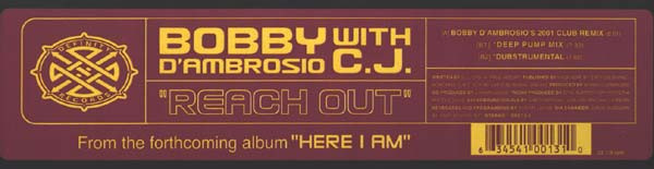 Bobby D'Ambrosio With C.J. - Reach Out | Definity Records (DF013-1) - 3 Bobby D'Ambrosio With C.J. - Reach Out | Definity Records (DF013-1) - 3