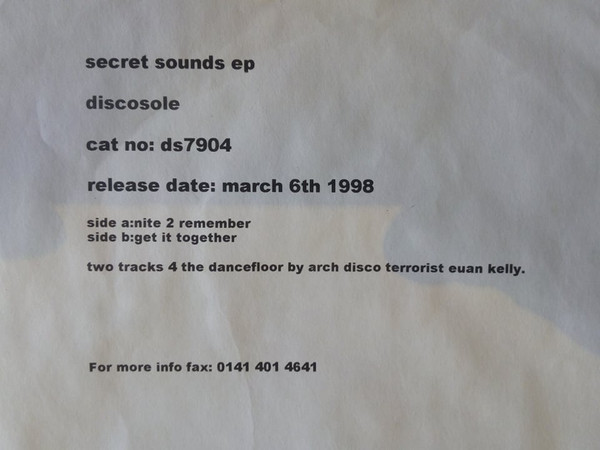 Secret Sounds - Secret Sounds EP | Discosole (DS7904) - main
