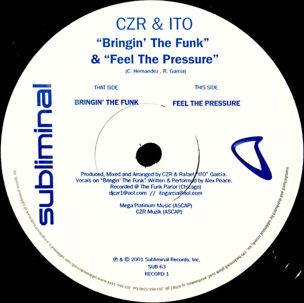CZR & ITO - Bringin' The Funk / Feel The Pressure | Subliminal (SUB 63) - 3