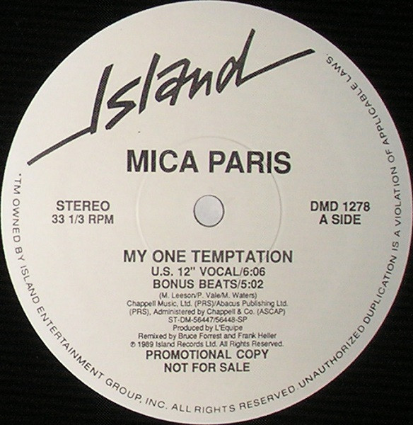 Mica Paris - My One Temptation | Island Records (DMD 1278) - 2 Mica Paris - My One Temptation | Island Records (DMD 1278) - 2