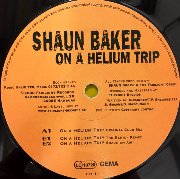 Shaun Baker - On A Helium Trip | Fairlight Records (FR 11) - main Shaun Baker - On A Helium Trip | Fairlight Records (FR 11) - main