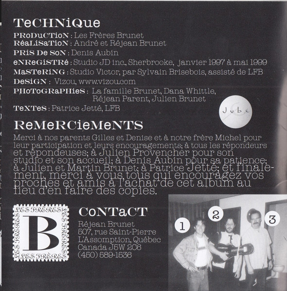 Les Frères Brunet - 1 2 3 | Not On Label (Les Frères Brunet Self-released) (none) - 4 Les Frères Brunet - 1 2 3 | Not On Label (Les Frères Brunet Self-released) (none) - 4