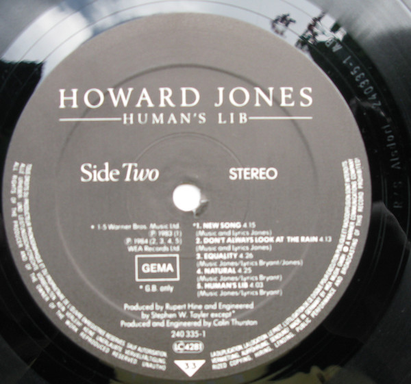 Howard Jones - Human's Lib | WEA (240335-1) - 4