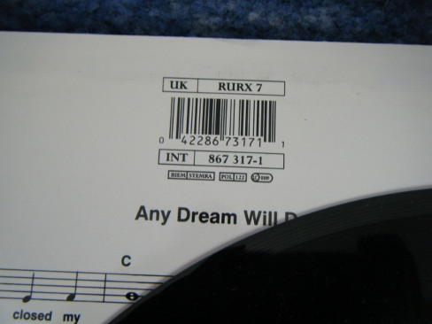 Jason Donovan - Any Dream Will Do | Really Useful Records (RURX 7) - 5 Jason Donovan - Any Dream Will Do | Really Useful Records (RURX 7) - 5