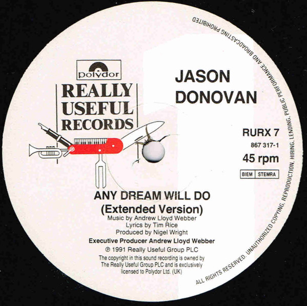 Jason Donovan - Any Dream Will Do | Really Useful Records (RURX 7) - 4 Jason Donovan - Any Dream Will Do | Really Useful Records (RURX 7) - 4
