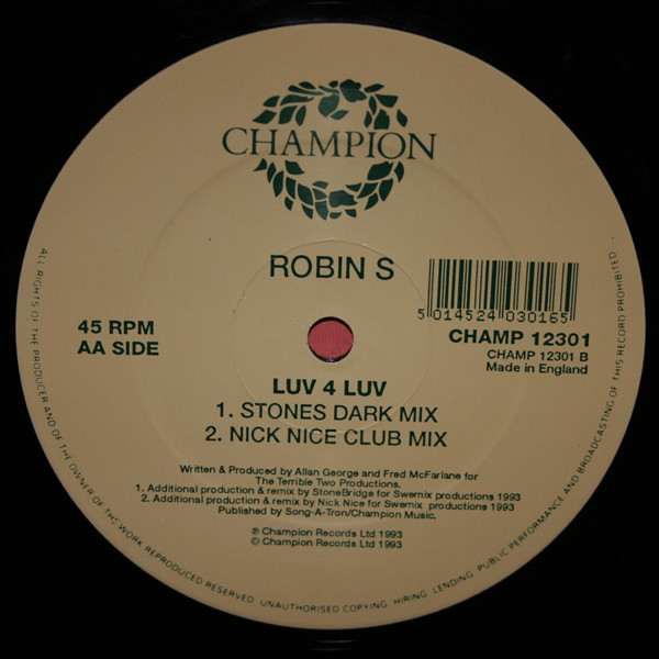 Robin S. - Luv 4 Luv | Champion (CHAMP12301) - 4
