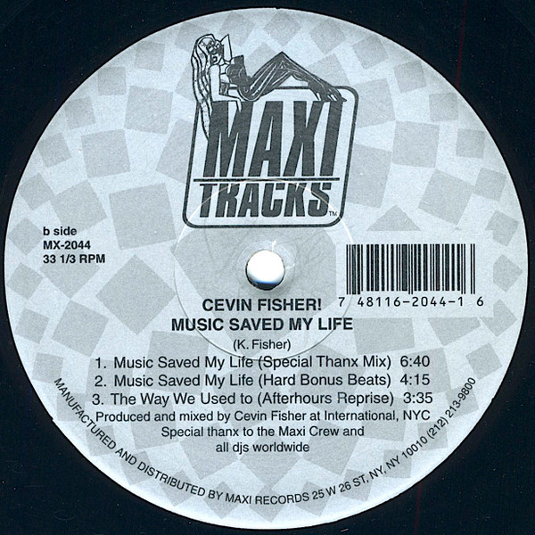 Cevin Fisher - Music Saved My Life | Maxi Records (MX-2044) - 4