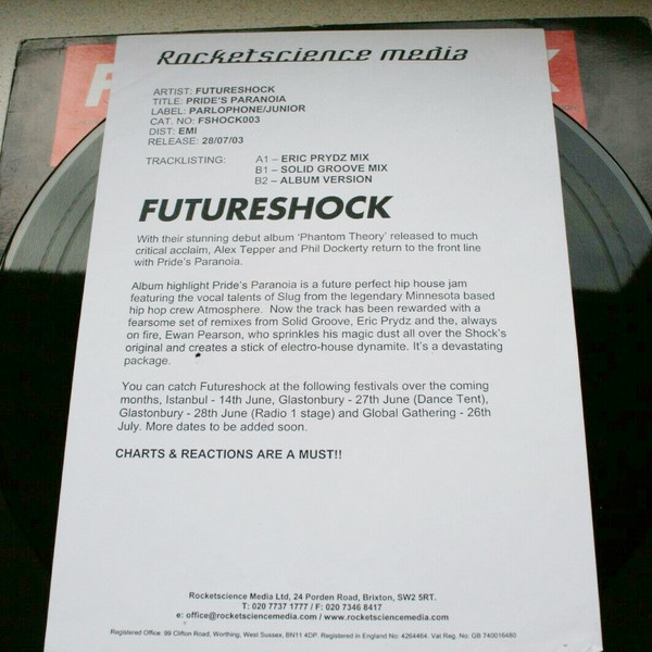 Futureshock - Pride's Paranoia | Parlophone (12FSHOCK003) - 4
